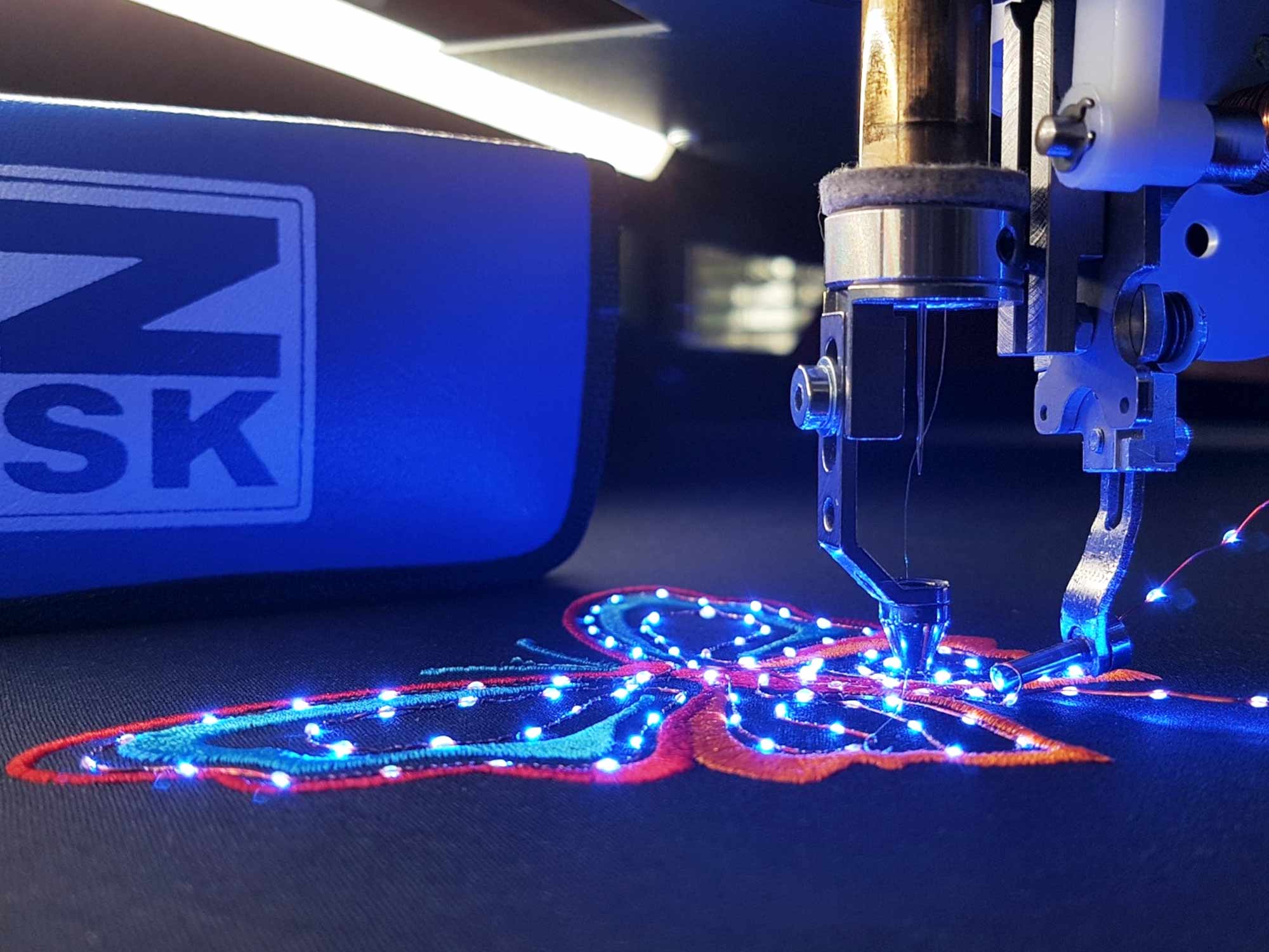 Image of Embroidered butterfly with LED wire - luminous