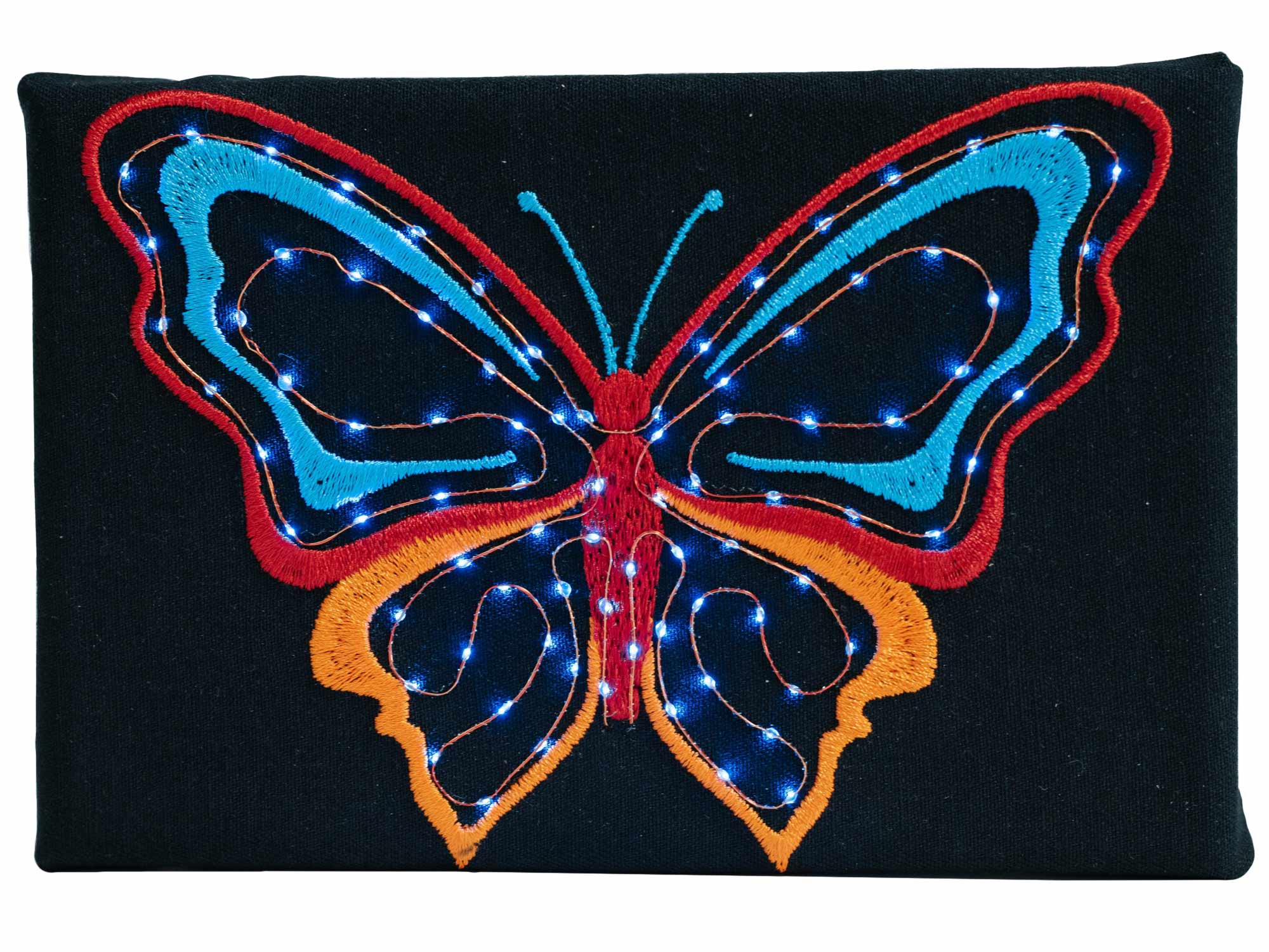 Embroidered Butterfly with LED Wire - luminous Image of Embroidered Butterfly with LED Wire - luminous